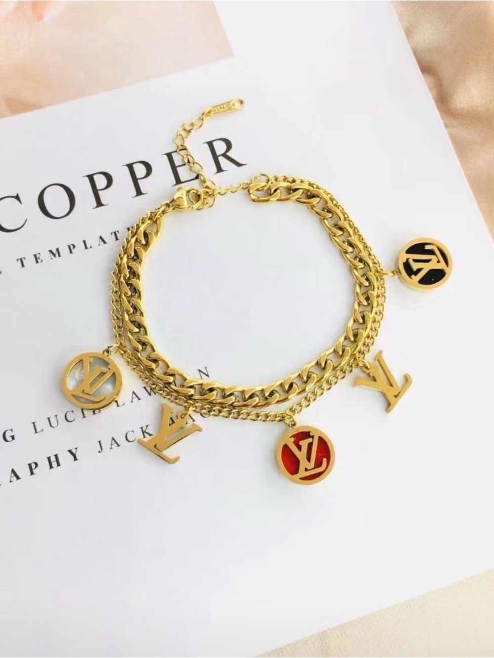 Designer Inspired Lulu Blooming Supple Bracelet Gold